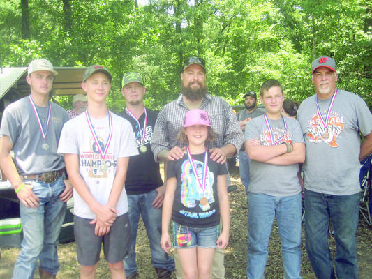 Courtesy Photo
The Wells FFA Booster Club recently held their annual bow shoot on Mt. Hope Cemetery Road in Wells to help raise funds for the Wells FFA chapter. Pictured left to right are event participants and winners William Hunt, Christopher Dean, Craig Yates, Robert Matthews, Sasha Matthews, Joseph Tarrant and Bronson Tarrant. The next event is scheduled for September 2018.