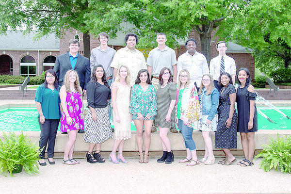 Rusk Promise Scholars pictured front row from left are Evelin Velasco, Cassi Fletcher, Estella Lopez, Amy Collins, Esmeralda Perez, Cassie Weiss, Sommer May, Brylee Teichman, Jazzimine Crist and Christian Coutee. Pictured on the second row are Waylon Turner, Jim Colby, Chad Jeffrey, Hayden Helm, Mark Mitchell and Brandon McClure.