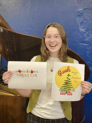 Sophie Philibert creates winning design for 2021 'Hometown Christmas event. 

Photo courtesy of the Rusk Chamber of Commerce